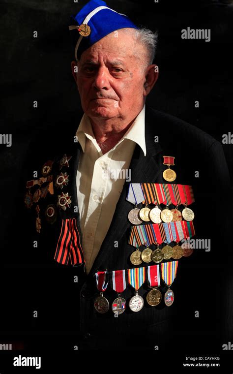 A Soviet Jewish World War Ii Veteran With Medals Pinned In His Suit