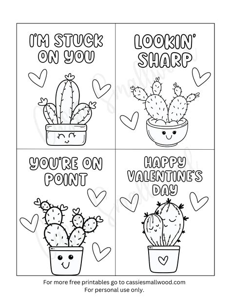 93 CUTEST Printable Valentine's Day Cards To Color - Cassie Smallwood