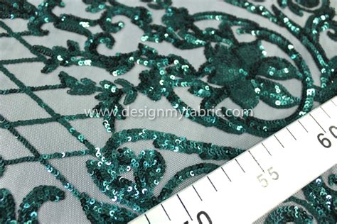 Green net sequin fabric #20486