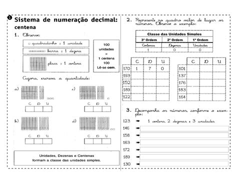 Sistema De Numera O Decimal Ordens E Classes Exerc Cios Atividades A