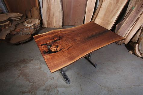 Walnut Single Slab Live Edge Kitchen Table Anglewood Furniture