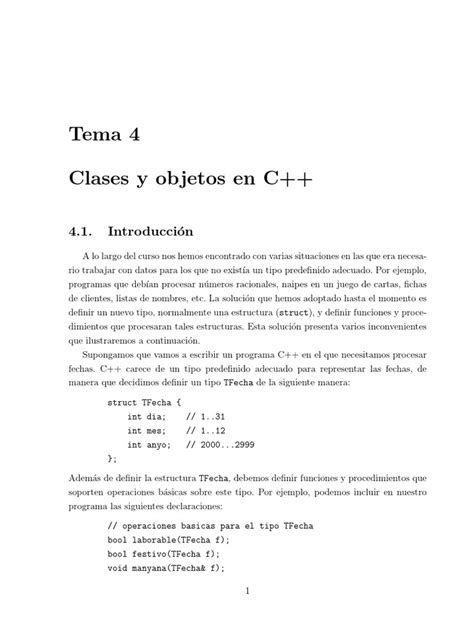 Clases Y Objetos En C Pdf C Objeto Informática