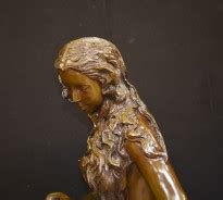 Bronze Maiden Fountain Statue Semi Nude Female Water Feature