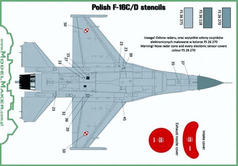 F C D Fighting Falcon Stencils Polnische Luftwaffe