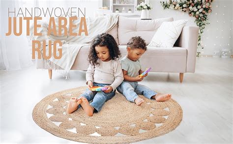 Amazon Savi Home Hand Woven Jute Braided Dot Rug Round