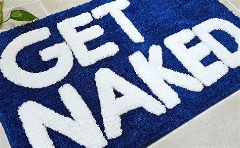 Amazon New Mungo Get Naked Bath Mat Blue Cute Bathroom Rugs