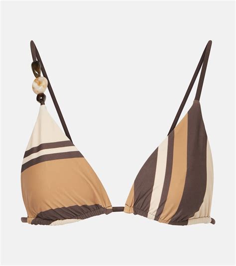 Sir Mahogany Striped Bikini Top In Multicoloured ModeSens