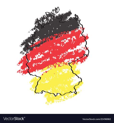 Sketch Of A Map Of Germany Royalty Free Vector Image