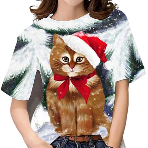 Женская рождественская футболка с принтом | AliExpress