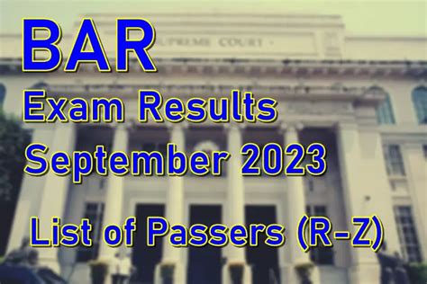 Bar Exam Results September 2023 List Of Passers R Z Philnews