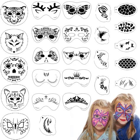 Buy Uoeo Pieces Face Painting Stencils Reusable Face Paint