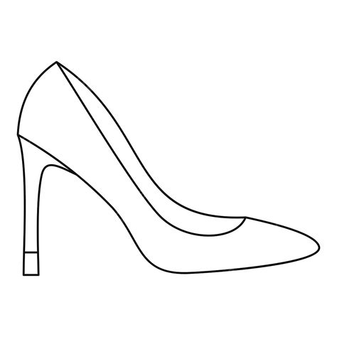 High Heel Shoes Clipart Hd PNG, High Heel Women Shoe Icon Outline Style ...