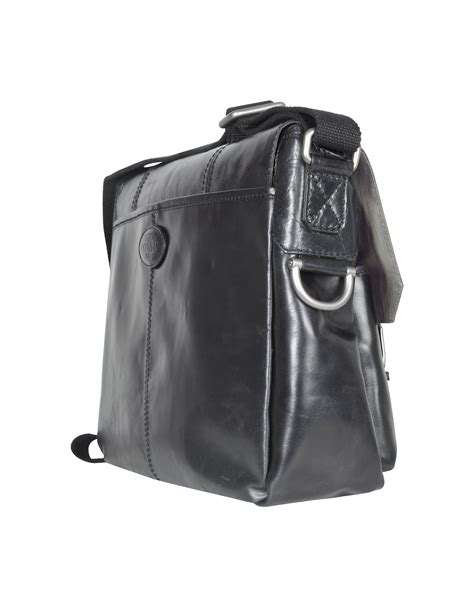Fossil Dayton Leather Messenger Bag In Black Brown For Men Lyst