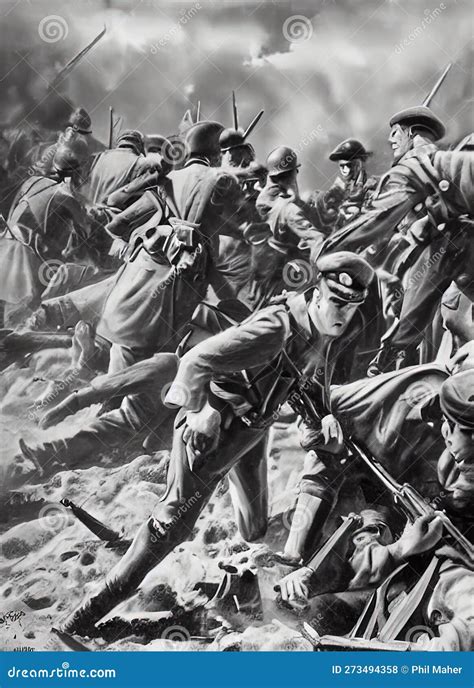 Spanish Civil War Ca 1937 Fictional Battle Depiction Generative Ai