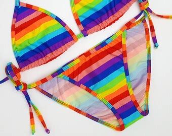 Rainbow Bikini Etsy