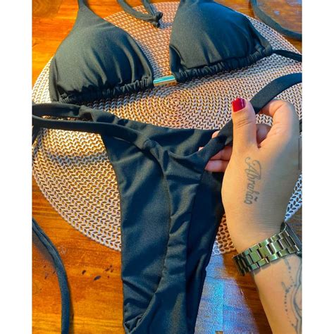 Biqu Ni Cortininha Micro Fio Dental Lacinho Bikini Marquinha Fita Bronze P Ao Xg V Rias Cores