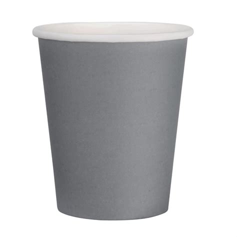 Fiesta Recyclable Hot Cup Single Wall Charcoal Ml Pack GP Nisbets