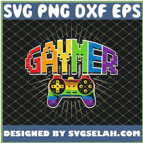 Gaymer Pride Lgbt Rainbow Flag Lesbian Gaming Svg Png Dxf Eps Design Cut Files Image