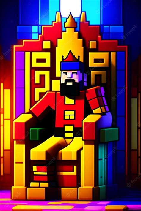 Premium Ai Image Minecraft King