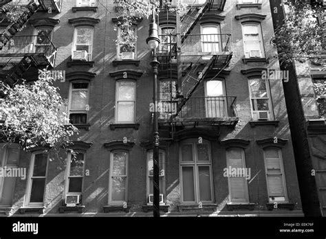 West Village In New York Manhattan Building Facades Usa Nyc Stock Photo