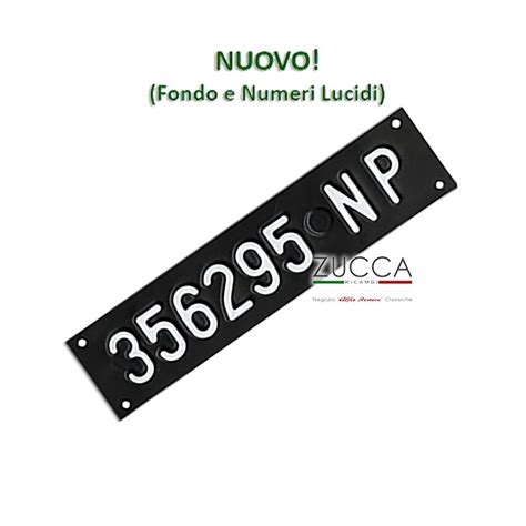 Replica Targa Anteriore X Mm Lucido Nuovo Zucca