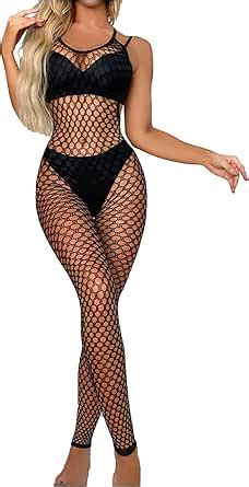 Amazon Mesh Lingerie For Women Fishnet Bodystocking Stretch One Pieces Bodysuit Mesh