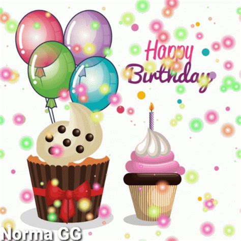 Happy Birthday Balloons GIF - HappyBirthday Balloons Cupcake - Discover ...