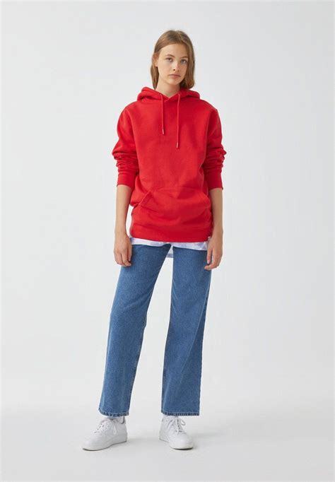 PULL&BEAR Bluza z kapturem - red/czerwony - Zalando.pl | Fashion pants ...
