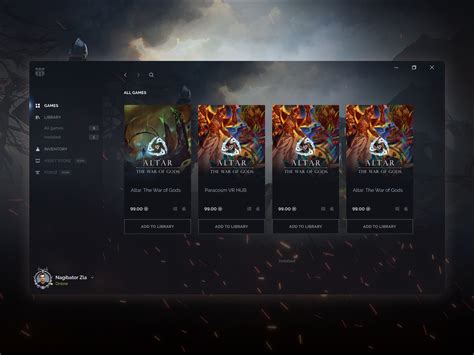 Game Launcher Concept By Stan Lavrik On Dribbble