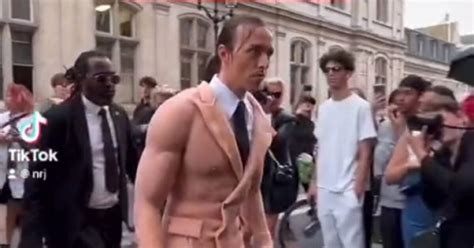Muscle Popping Naked Mens Suit Stands Out At Paris Fashion Show
