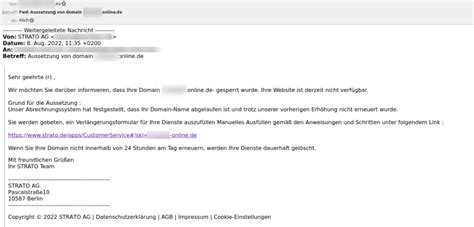 Gef Lschte Strato Mails Informieren Ber Angeblich Gesperrte Domains