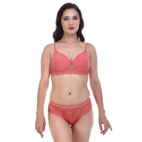 Buy PIBU Women Cotton Bra Panty Set For Lingerie Set Pack Of 1 Color Red Online At