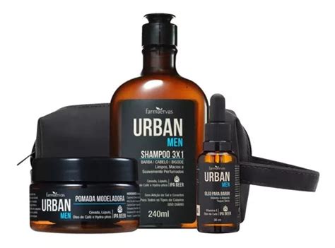 Kit Shampoo Masculino Óleo Barba Pomada Modeladora Urban Men Mercadolivre