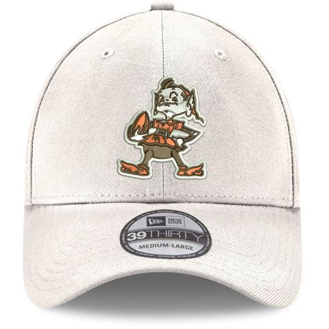 New Era White Cleveland Browns Throwback Logo Iced Ii 39thirty Flex Hat ...