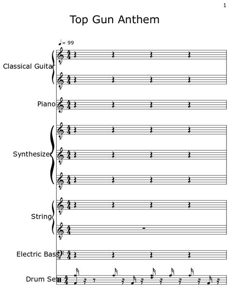 Top Gun Anthem - Sheet music for Classical Guitar, Piano, Violin ...