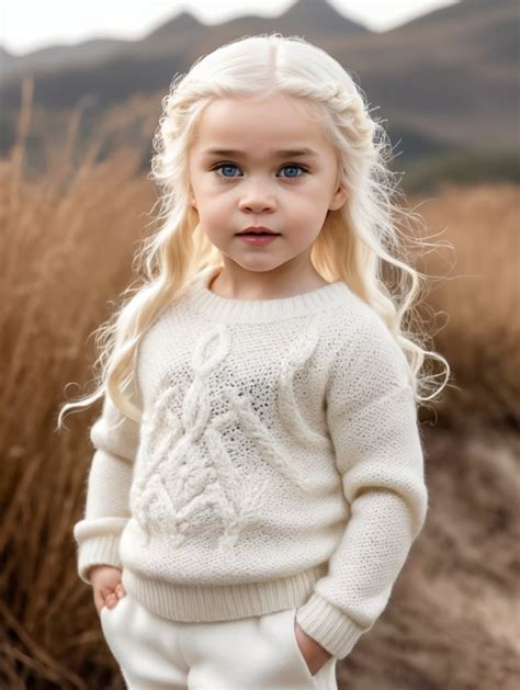 Premium Free Ai Images Very Beautiful Girl Daenerys Targaryen Platinum Blonde With Long Hair