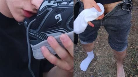 Sniffing Sneakers I Jerking Off While I Still Twink Cumming In A White Sock Pornhub Gay