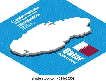 Qatar Map Vector Three Dimensional Stock Vector (Royalty Free ...