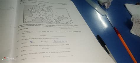 Refer to the map of Europe after WWI to answer the following questions: