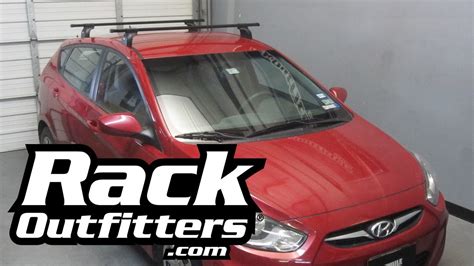 Hyundai Accent 5 Door Hatchback Thule Podium Square Bar Base Roof Rack By Rack Outfitters Youtube