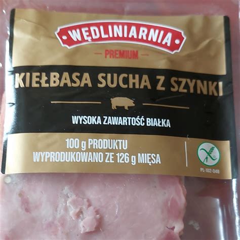 Kiełbasa sucha z szynki Wędliniarnia kalorie kJ i wartości odżywcze