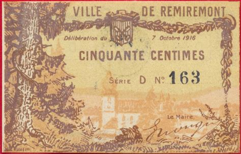 5 00 Remiremont 50 Centimes 1916 FDCollector