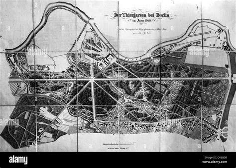 Plan of the Berlin Tiergarten from the year 1840 Stock Photo - Alamy