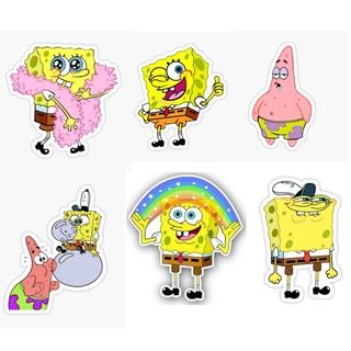 20 Figurinhas Variadas Bob Esponja Adesivo 6cm Shopee Brasil