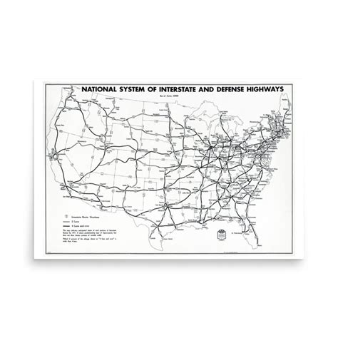 United States System of Interstate Highways Map 1958 - Etsy