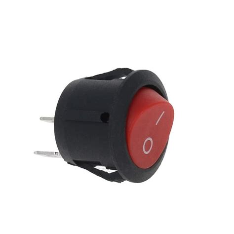 Rocker Pin Spst On Off Round Switch Ac A V A V Red