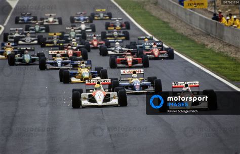 Gerhard Berger McLaren MP4 6 Honda Leads Ayrton Senna McLaren MP4 6