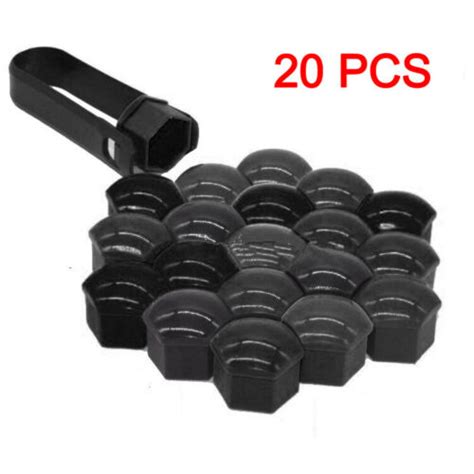 UK 20Pcs Black Wheel Nut Caps Bolt Covers For Audi VW Vauxhall Bmw