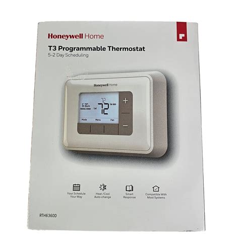 Honeywell Home T3 Programmable Thermostat With 5 2 Day Scheduling Rth6360d 85267597234 Ebay