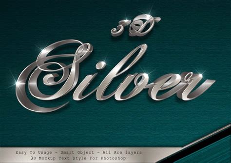 Premium Psd 3d Silver Text Style Effect